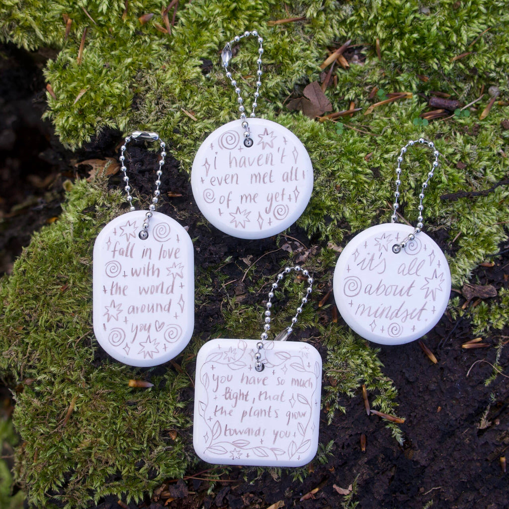 positive message keychains