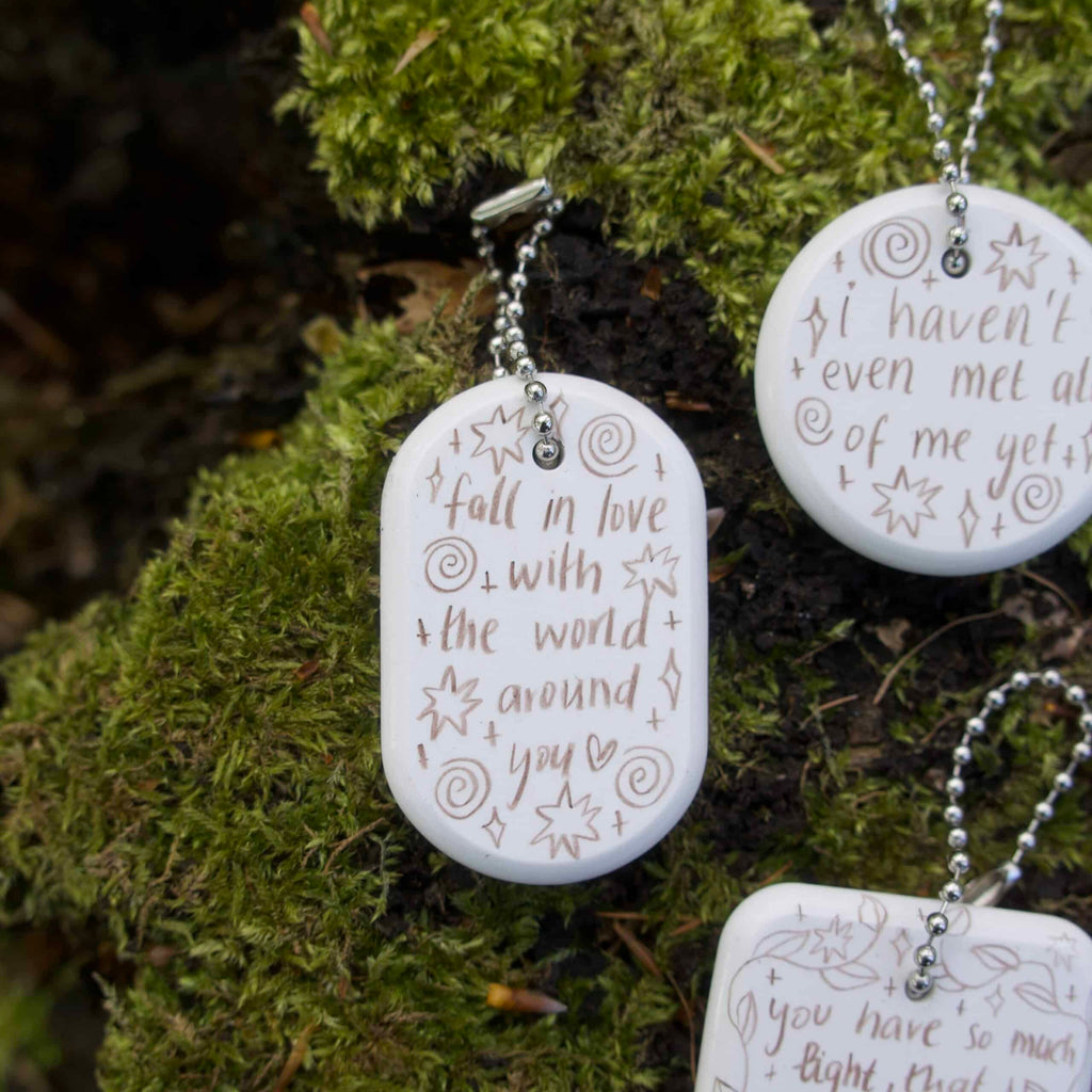 positive message keychains