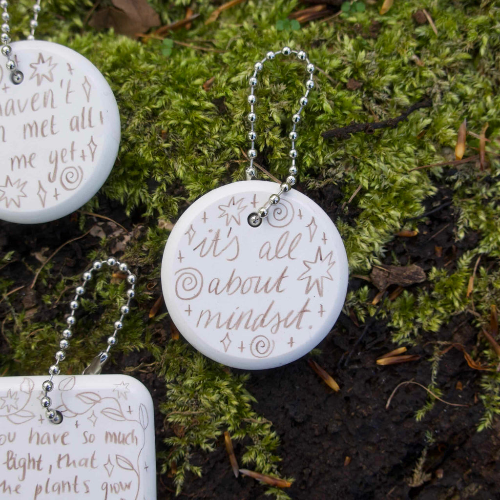 positive message keychains
