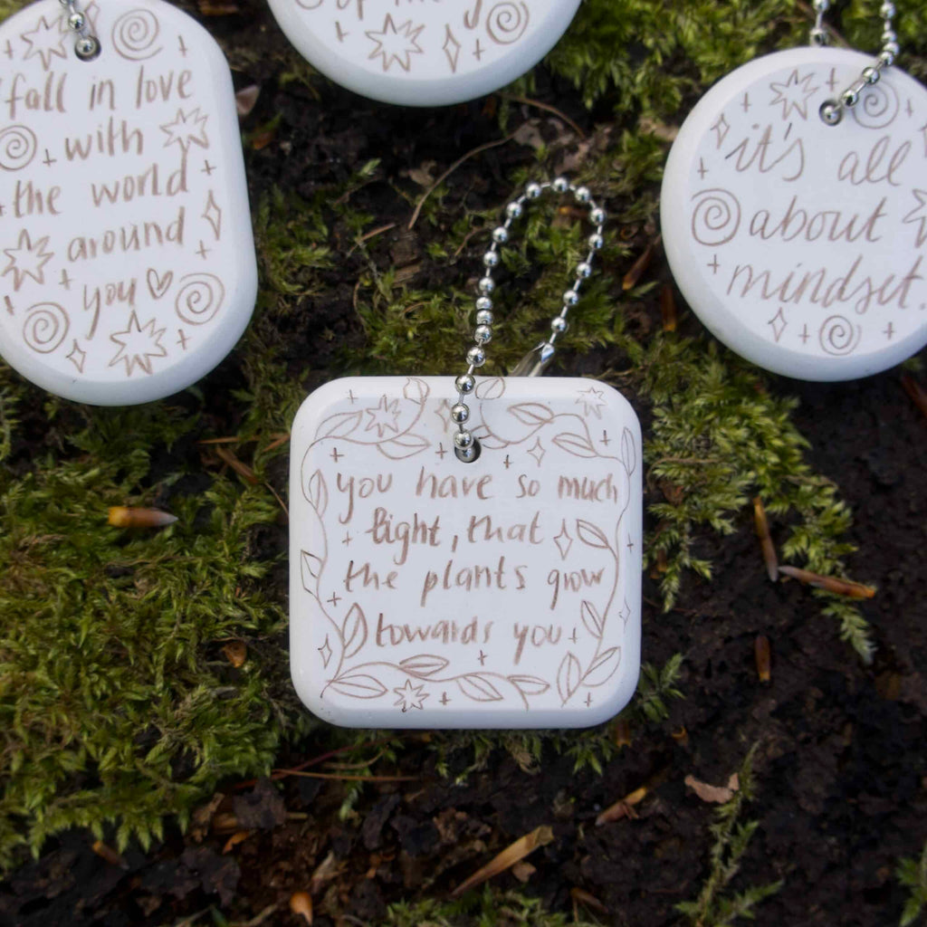 positive message keychains