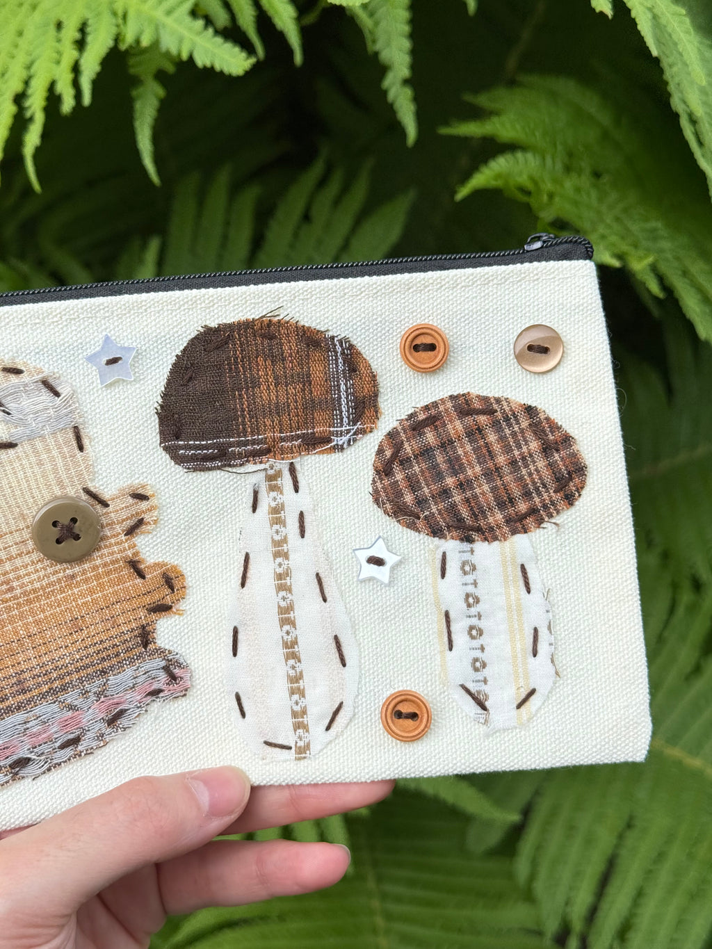 mushroom bug pouch - summer walk