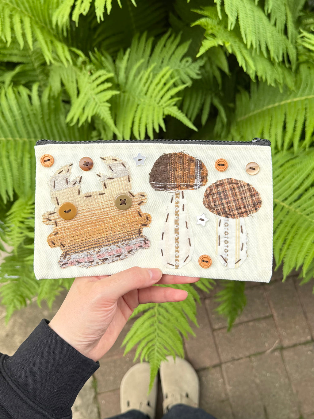 mushroom bug pouch - summer walk