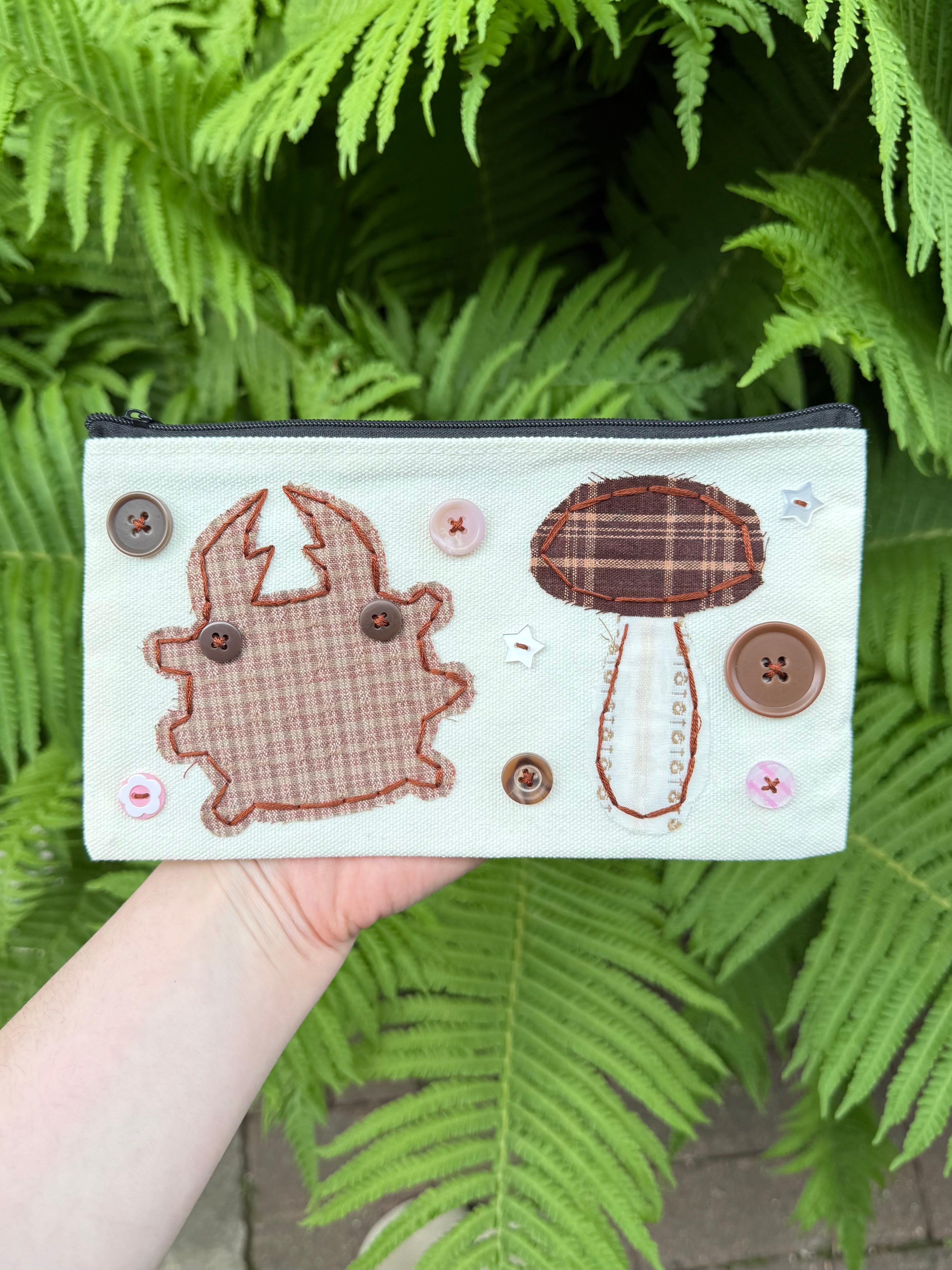 mushroom bug pouch - autumn