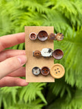 button hairclips - set 6