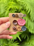 button hairclips - set 8