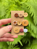 button hairclips - set 10