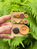 button hairclips - set 9