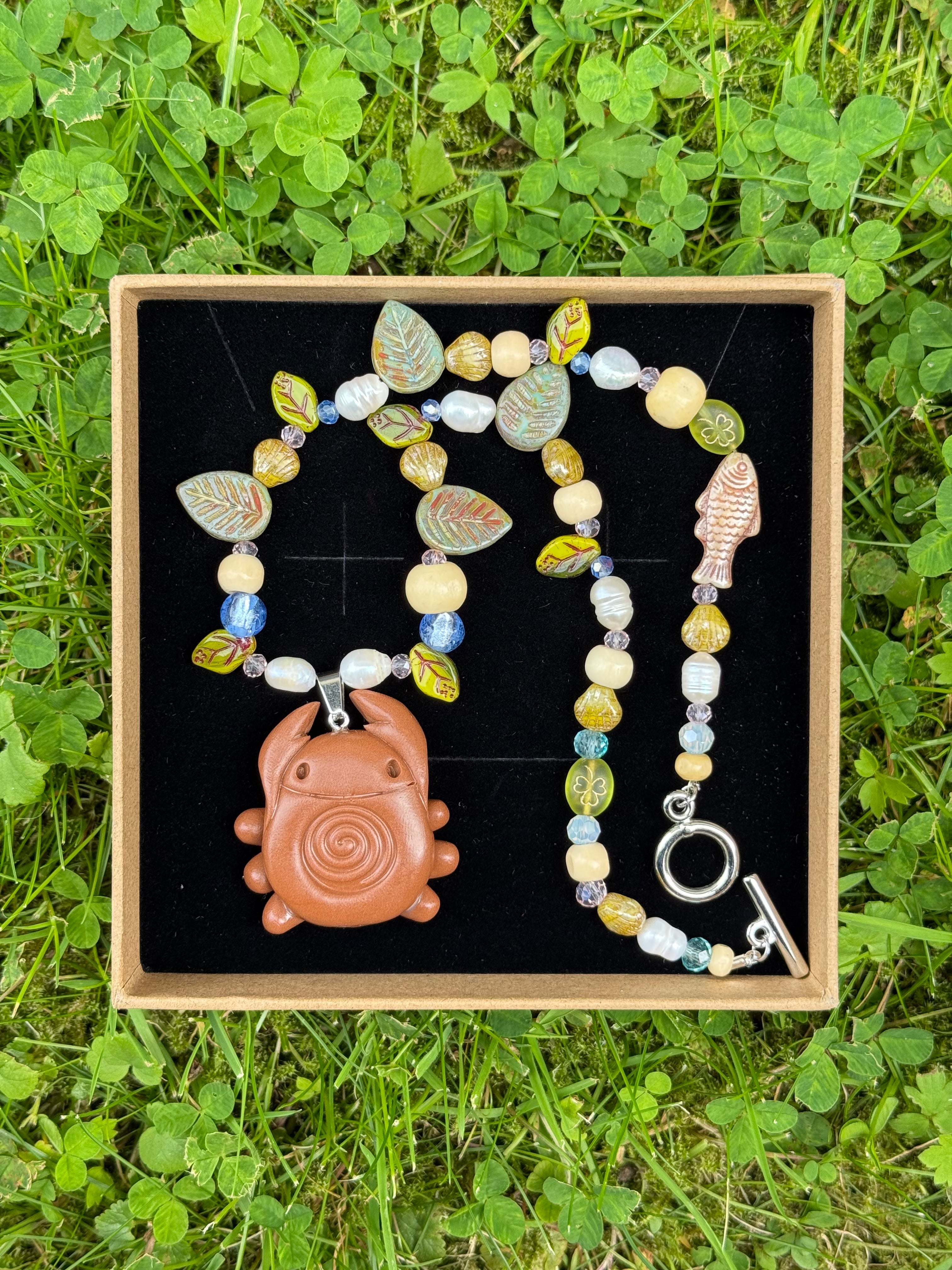 summer river bug necklace