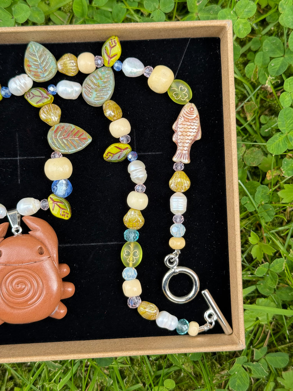 summer river bug necklace