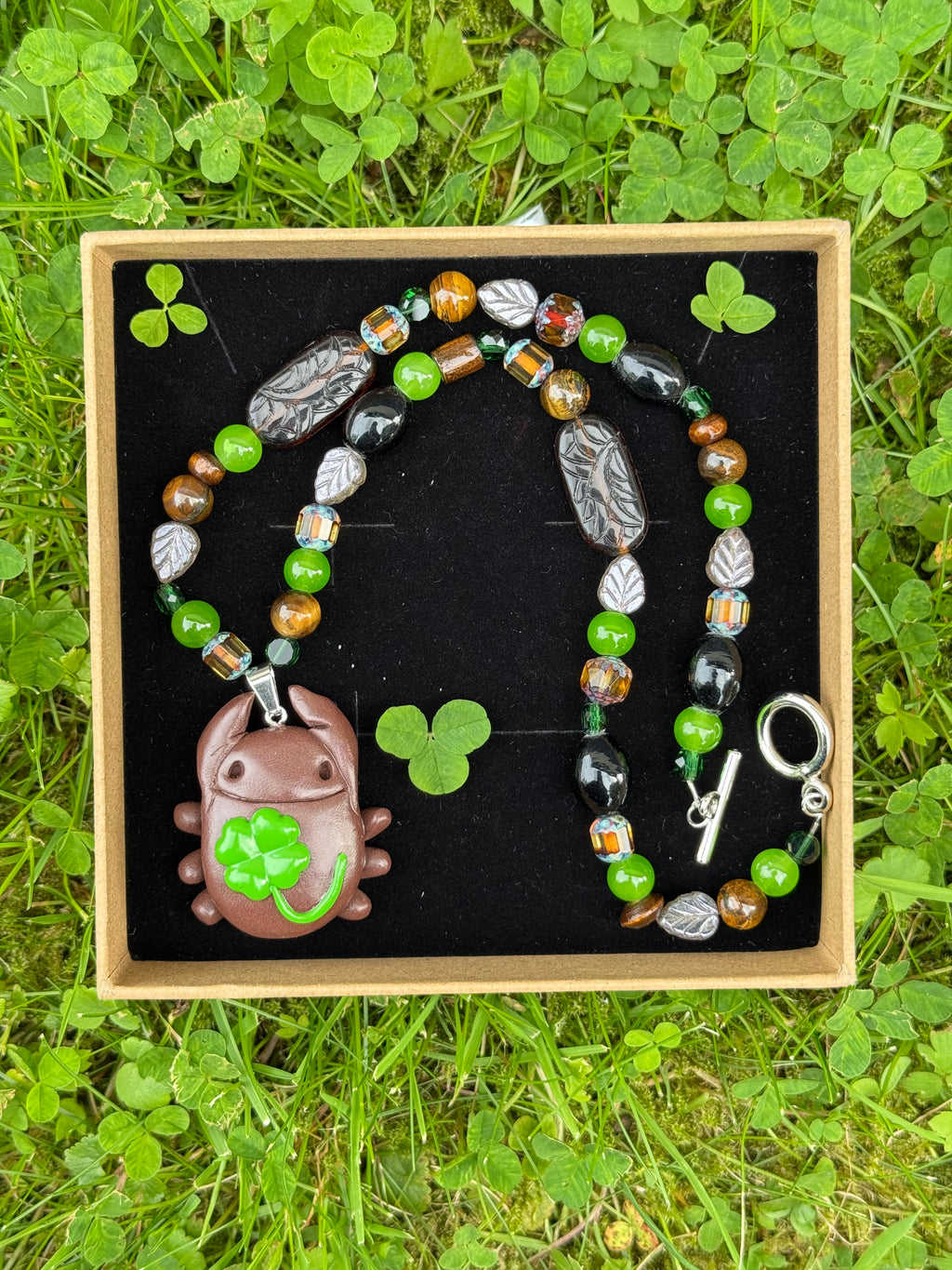 medival garden bug necklace