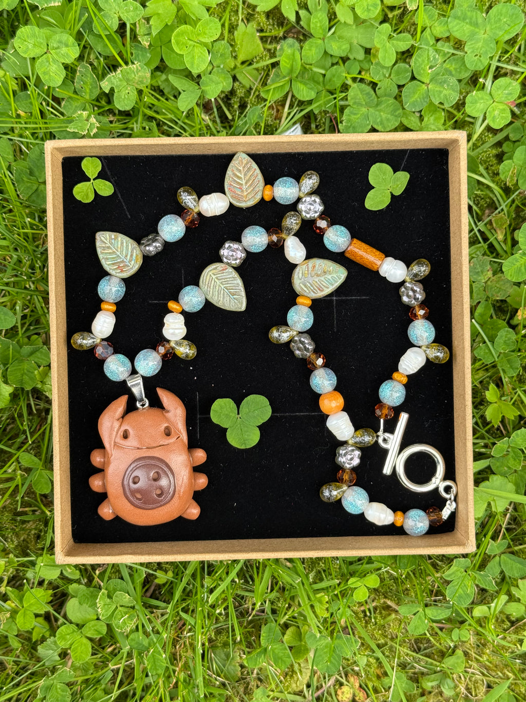magical button bug necklace