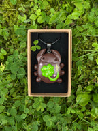 lucky clover bug - charm necklace