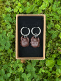 spiral bug earrings - brown