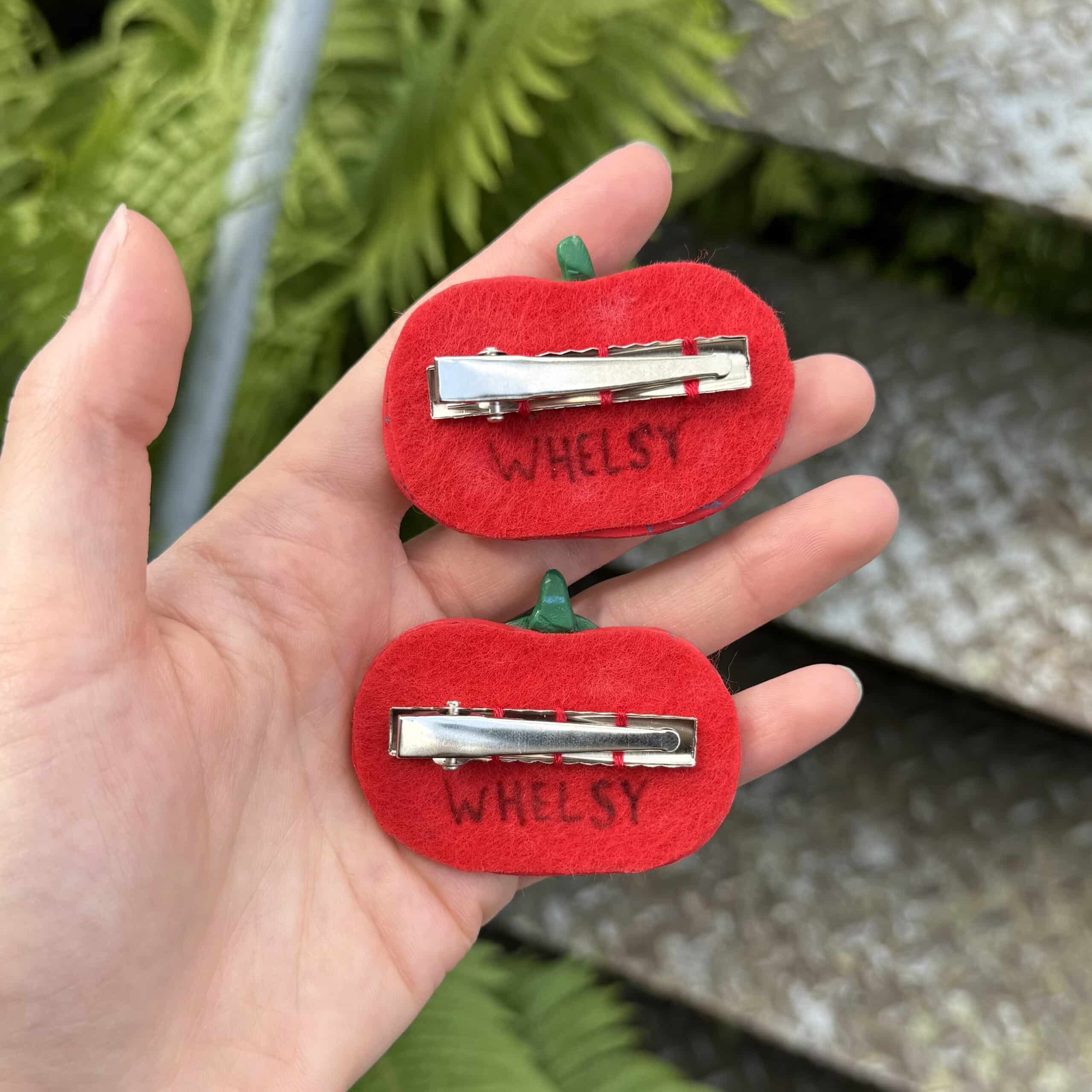 stag beetle tomato hair clips