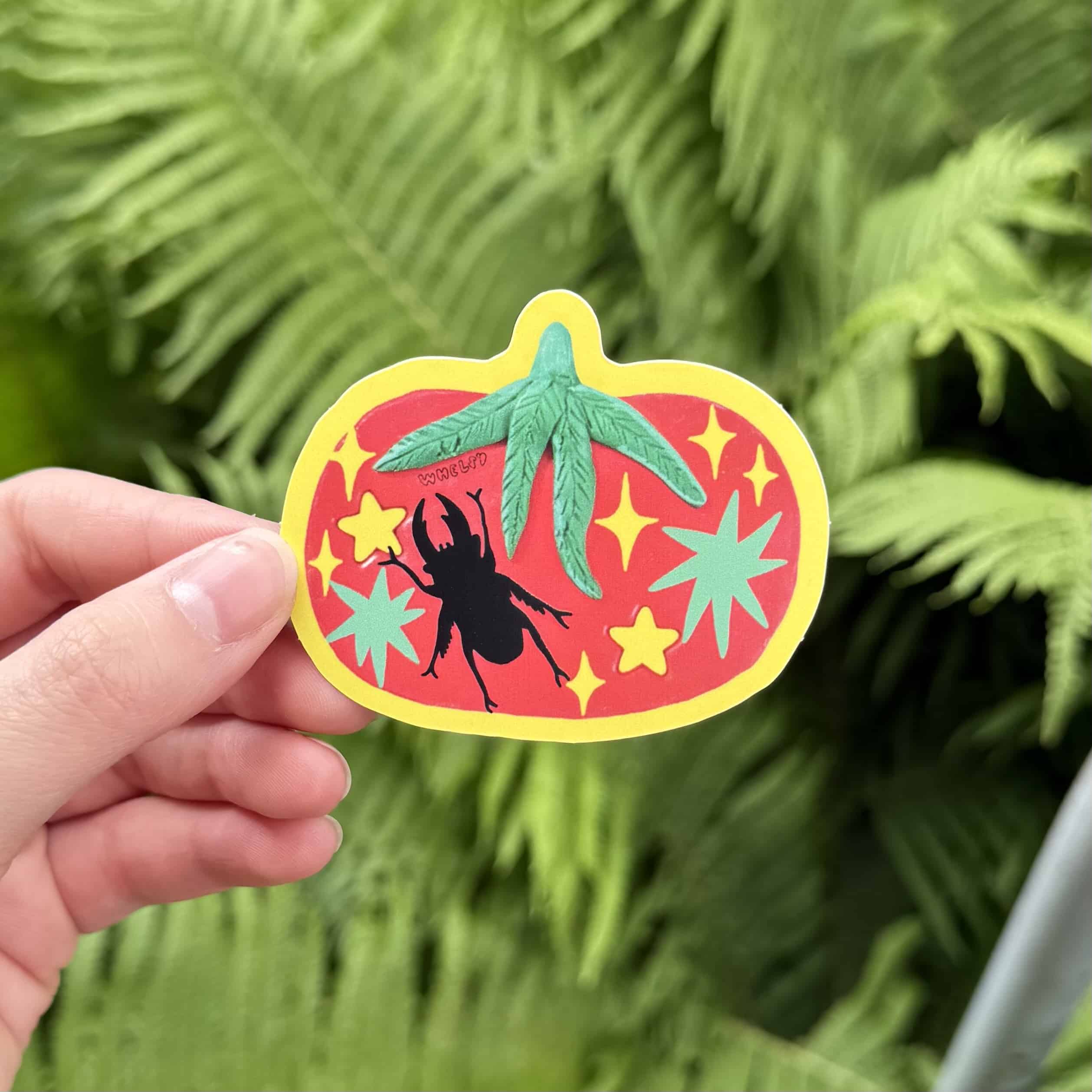 stag beetle tomato sticker