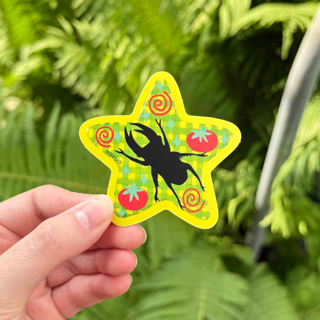 stag beetle tomato sticker – star