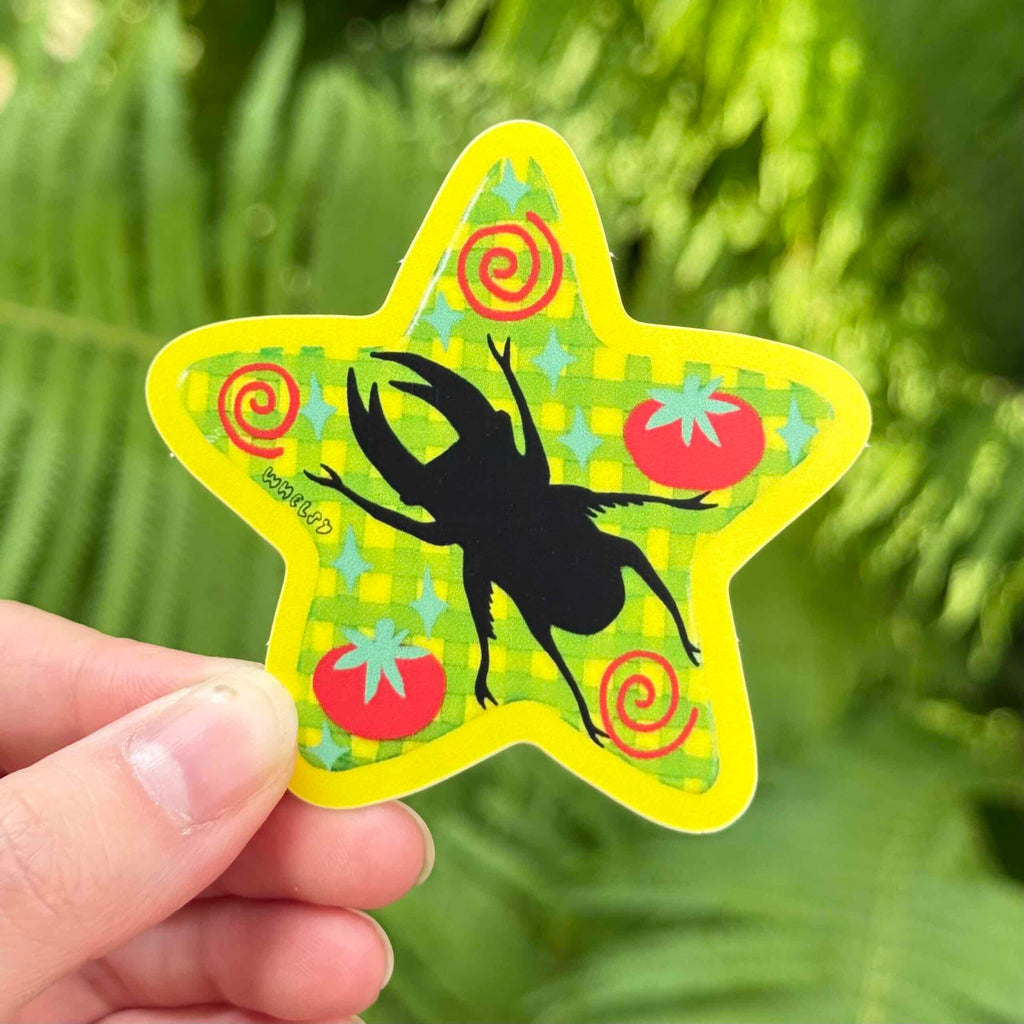 stag beetle tomato sticker – star