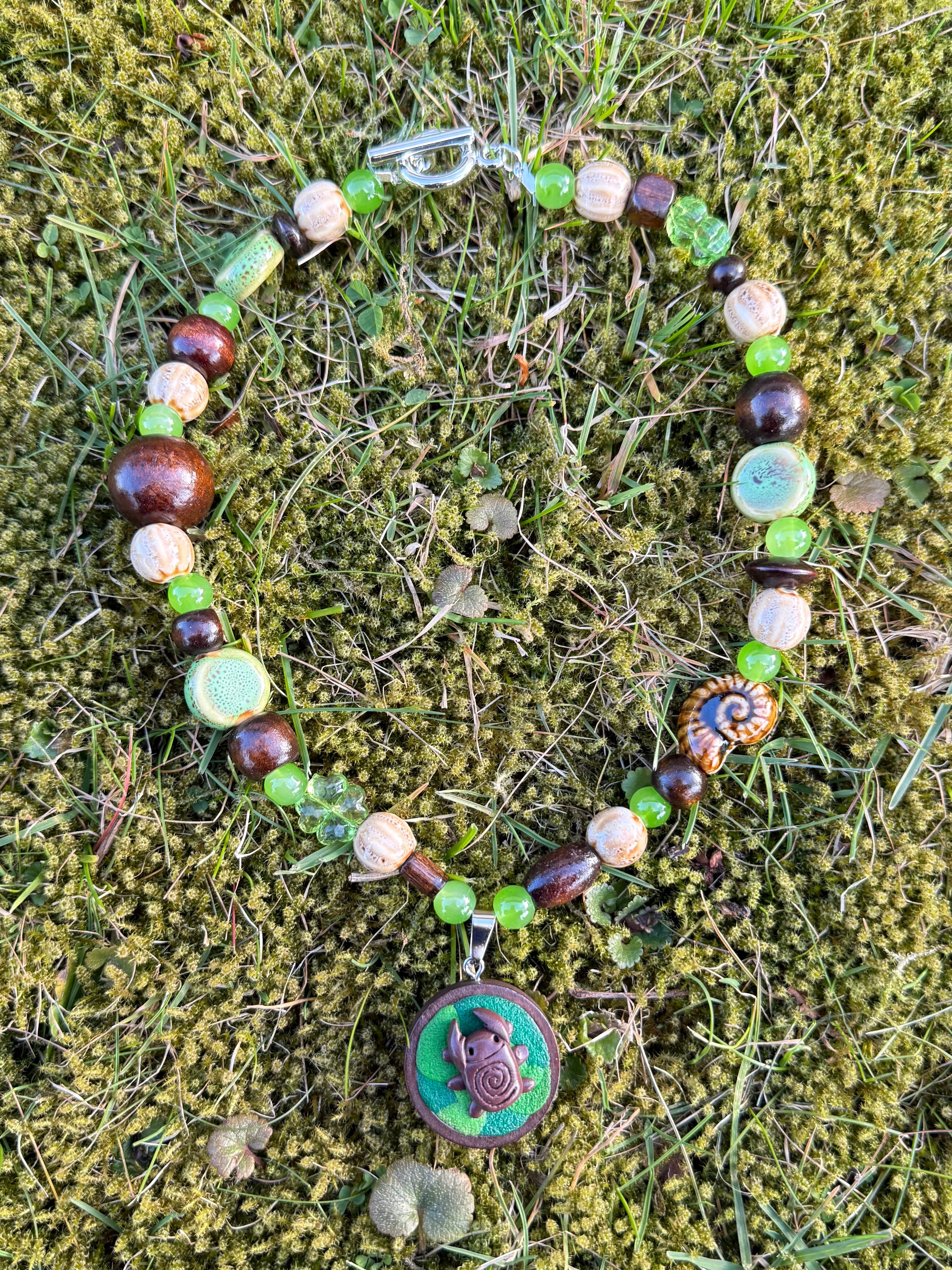 chunky spiral bug necklace