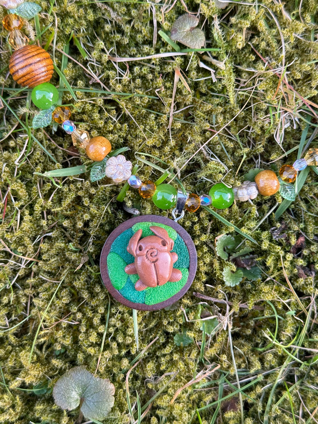 spring flower bug necklace