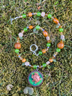 spring flower bug necklace