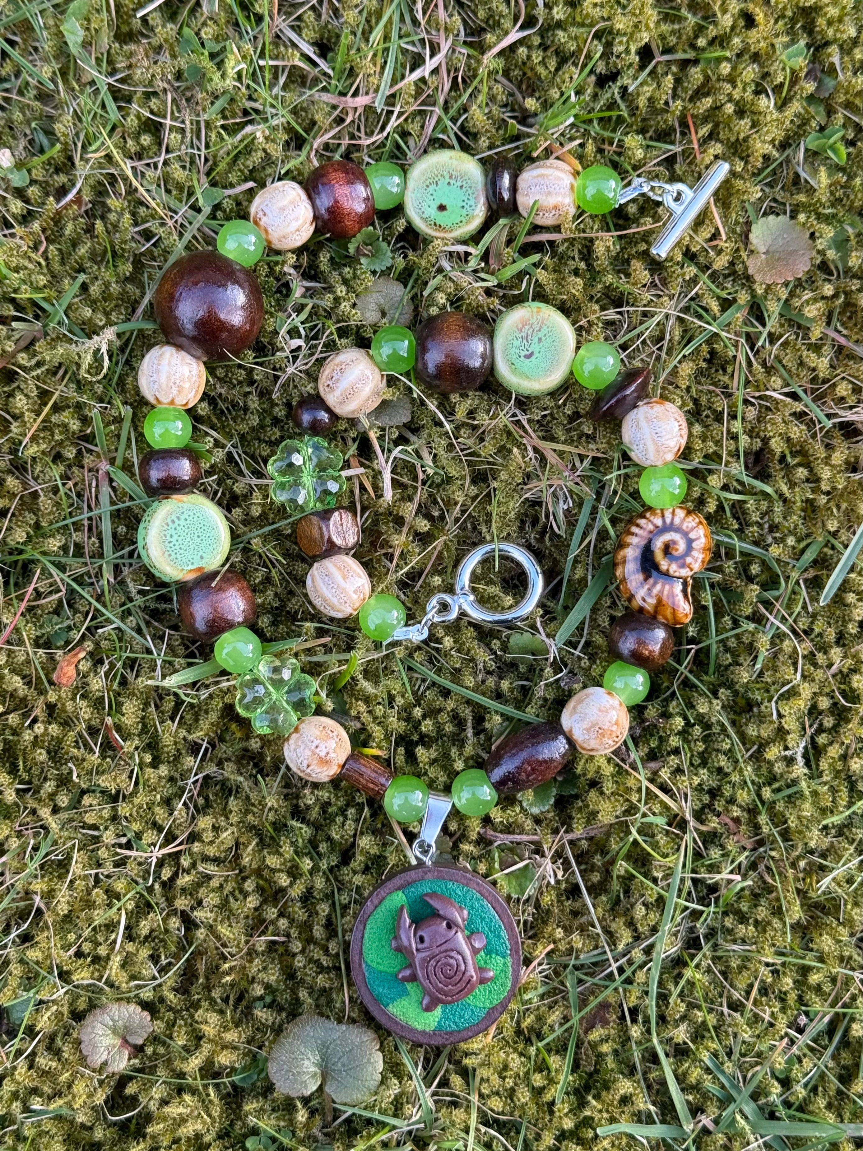 chunky spiral bug necklace