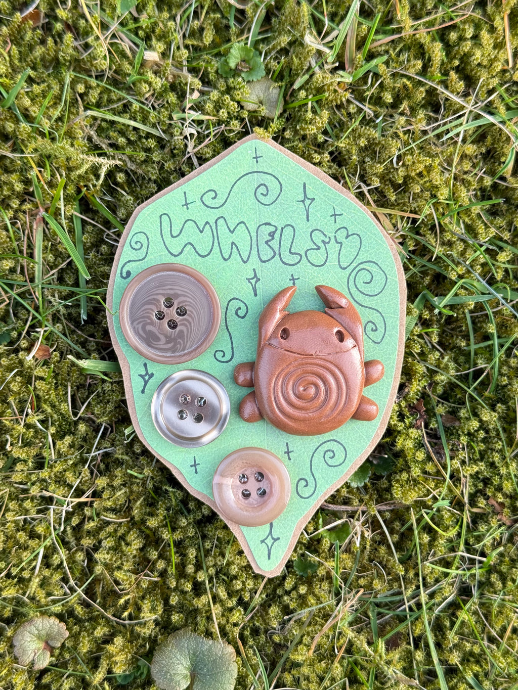 spiral bug and button pins - set of 4