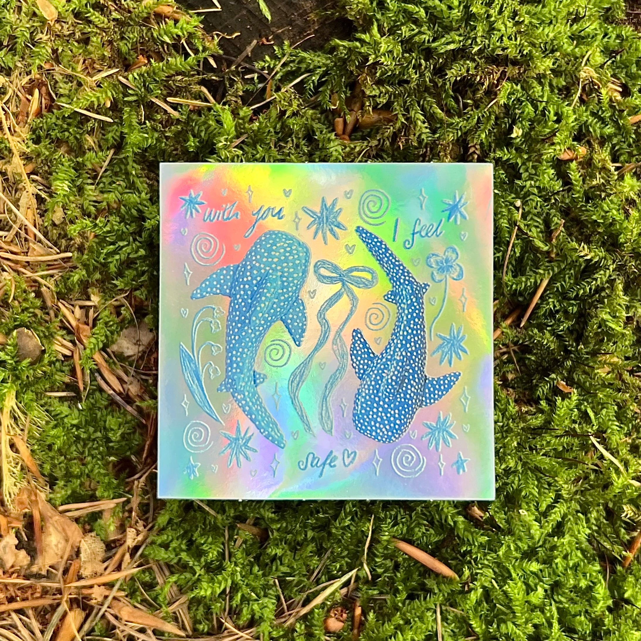 with you I feel safe – holo sticker