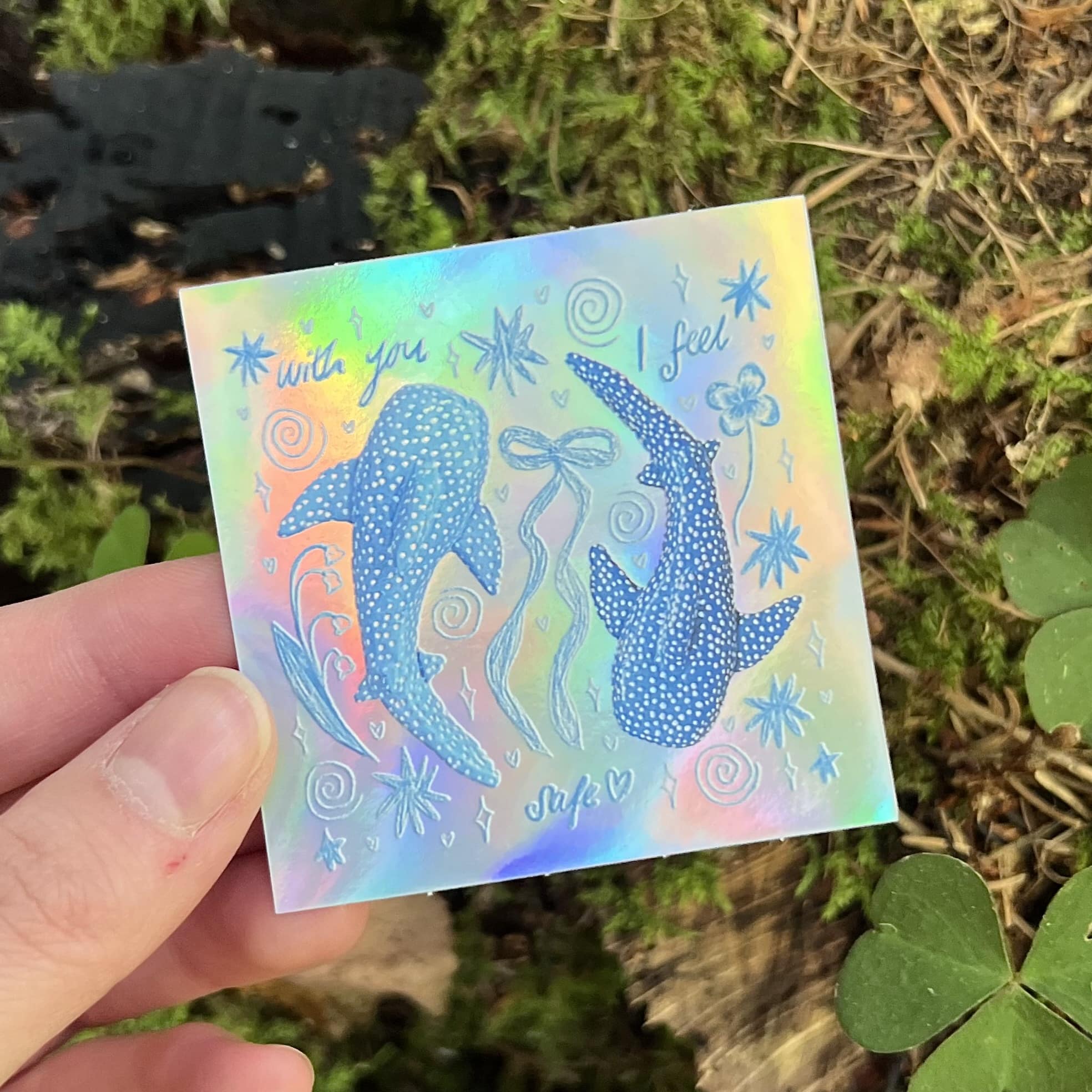 with you I feel safe – holo sticker