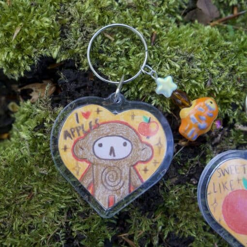 apple themed keychains
