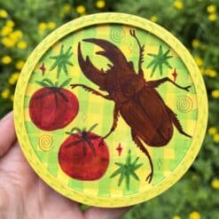 stag beetle trinket dish - tomato