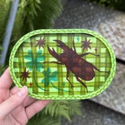 stag beetle trinket dish - lucky clover