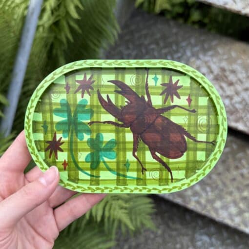 stag beetle trinket dish - lucky clover - Image 2