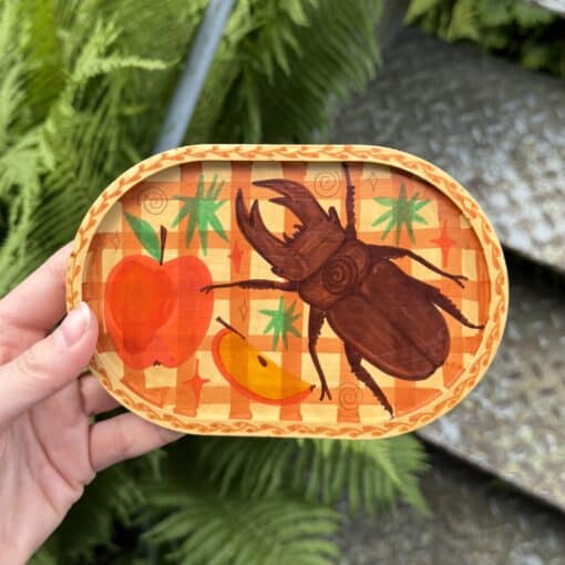 stag beetle trinket dish - apple - Image 2