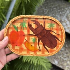 stag beetle trinket dish - apple