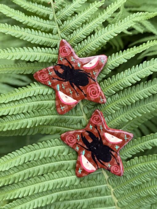 stag beetle apple hair clip ★