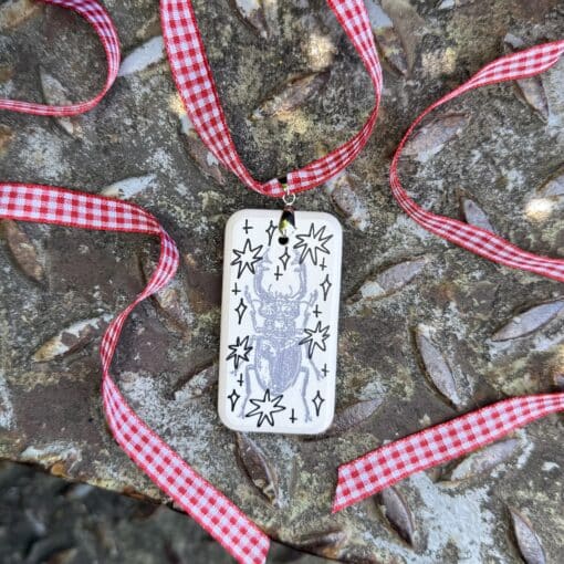 stag beetle ribbon necklace - Image 2