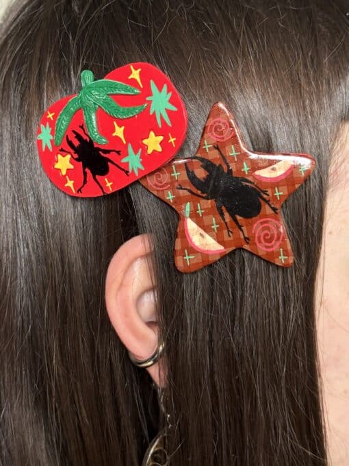 stag beetle tomato hair clip - Image 5