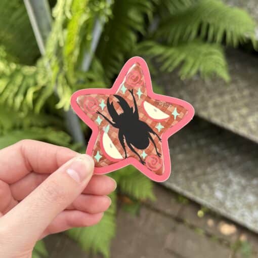 stag beetle apple sticker - Image 2