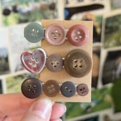 button hair clips set - romance