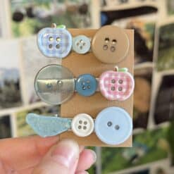 button hair clips set - mermaid summer