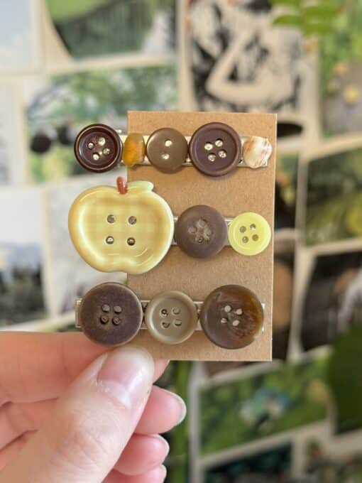 button hair clips set - sunshine