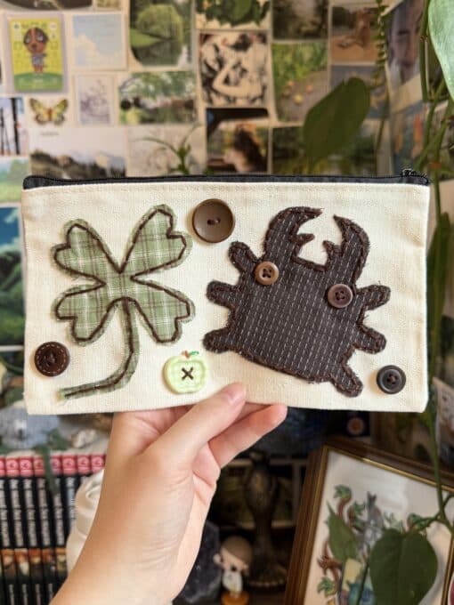 lucky clover bug pouch