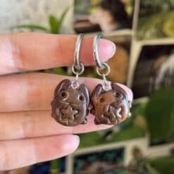 spiral bug earrings - earth