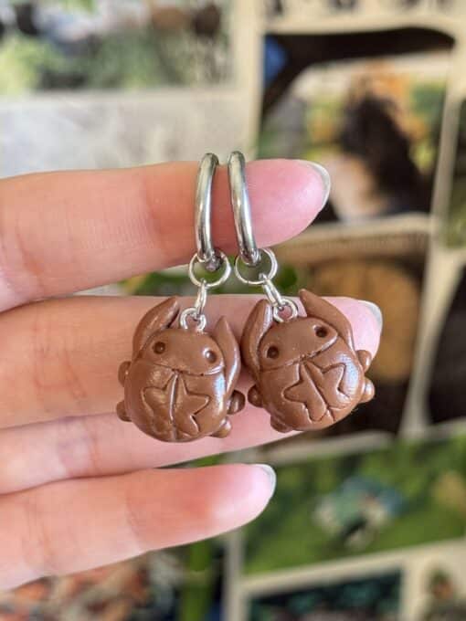 spiral bug earrings - autumn