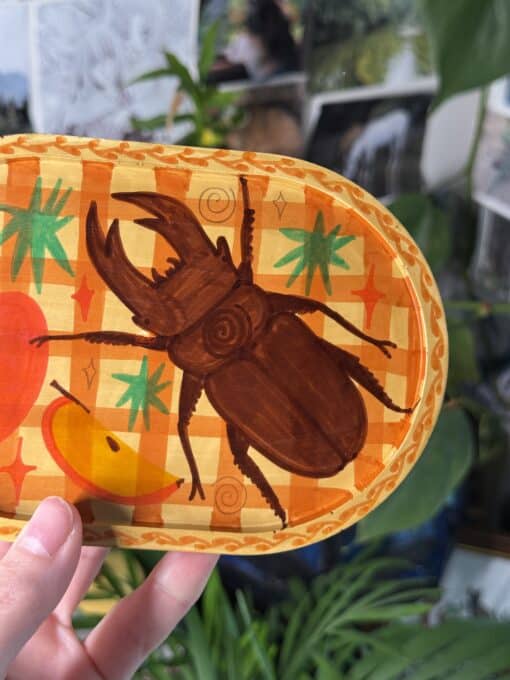 stag beetle trinket dish - apple - Image 3