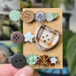 button hair clips set - deer